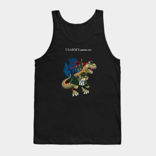 Clanosaurus Rex USARMYsaurus rex Plaid US Army USA American Family Tartan Tank Top